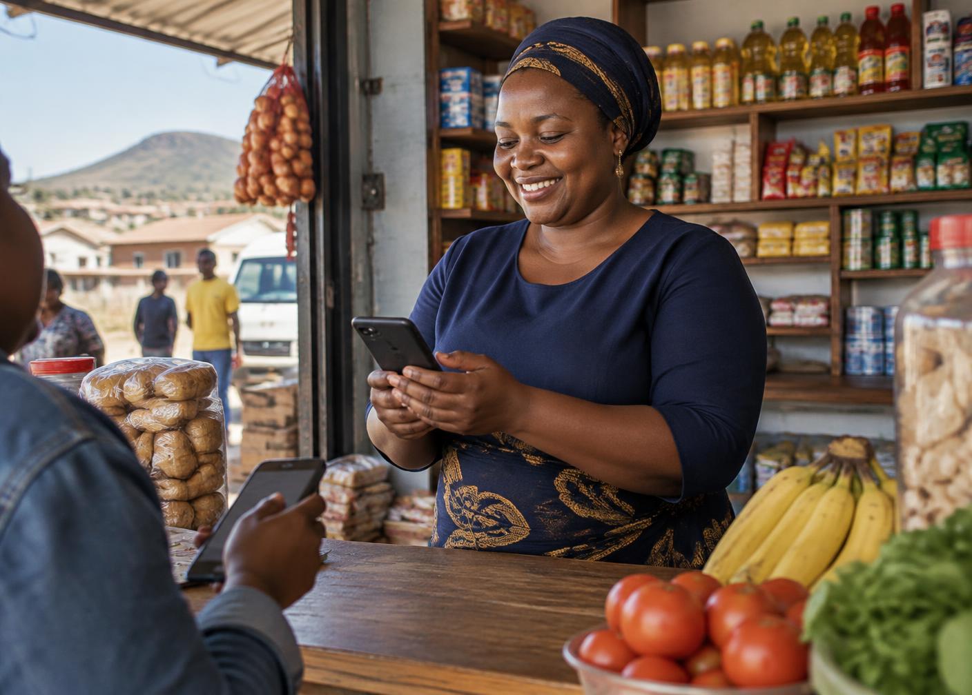 South African small business owner using digital tools for her enterprise
